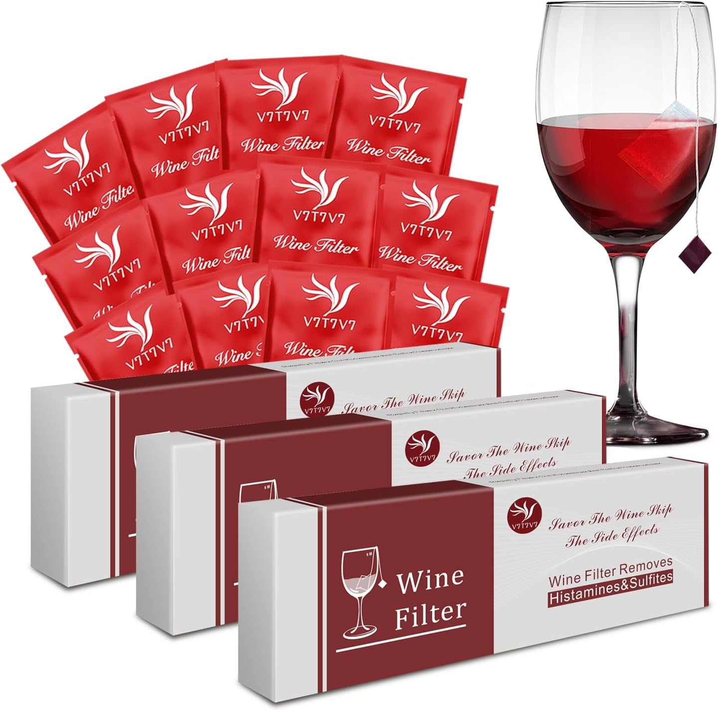36 Pack the Wand Wine Purifier, Wine Filters That Remove Histamines and Sulfite Filter Accessories Valentine'S Day Gifts for Men and Women