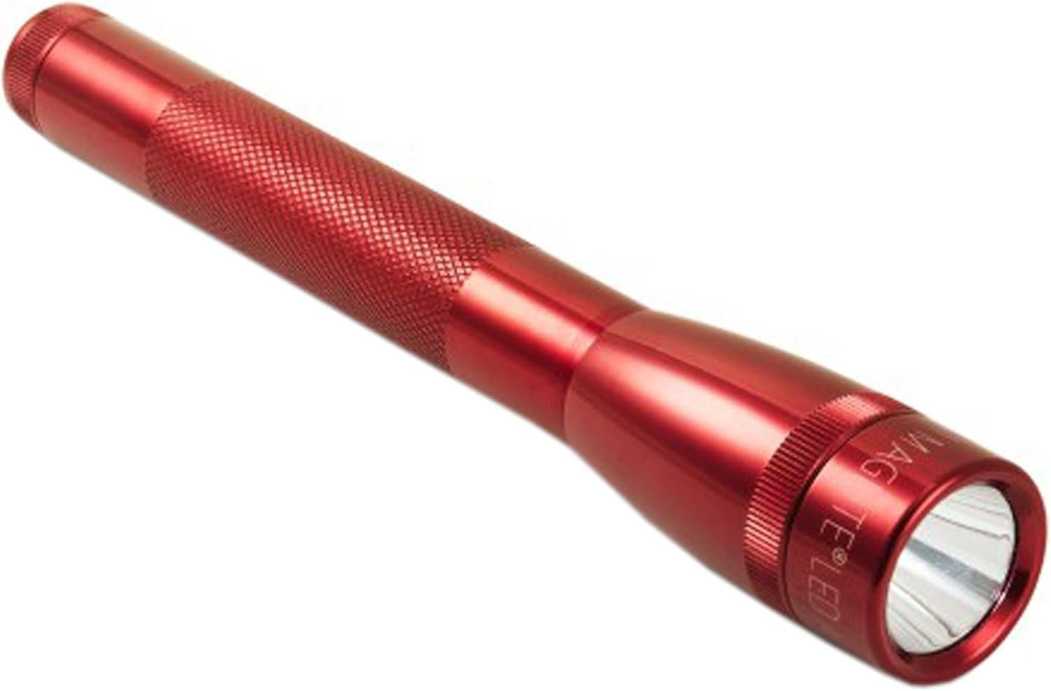 Red Maglite Mini Flashlight Compact Durable Waterproof Adjustable Beam