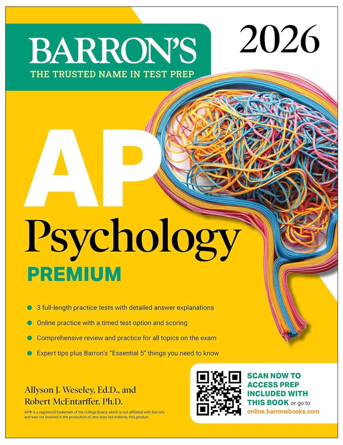 AP Psychology Premium, 2026: Prep Book with 3 Practice Tests + Comprehensive Review + Online Practice (Barron'S AP Prep)