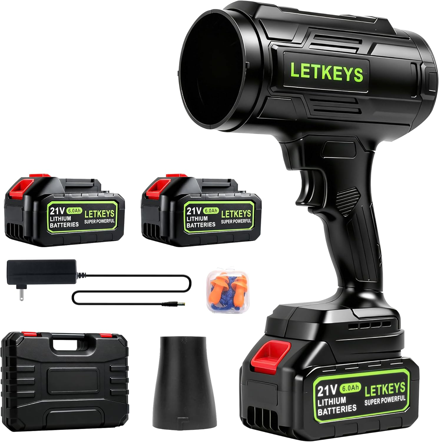 Cordless Leaf Blower, 980,000 RPM Electric Handheld Leaf Blower with 2 X 6.0Ah Batteries & Charger, Lightweight Leaf Blowers Battery Powered for Patio Lawn, Yard, Leaves, Dust Cleaning