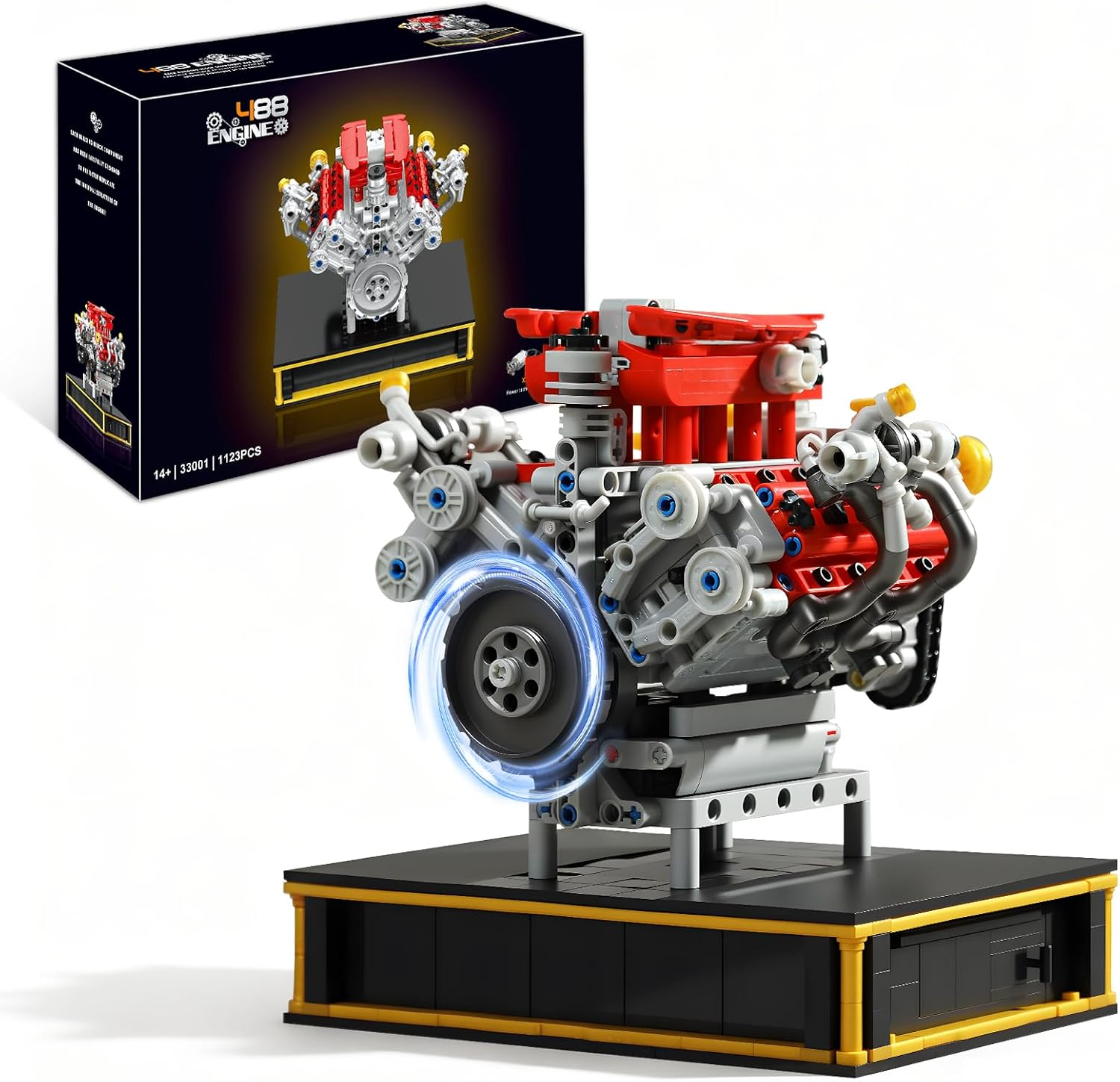 Mini V8 Engine Building Kit That Runs, 1123PCS STEM Toy