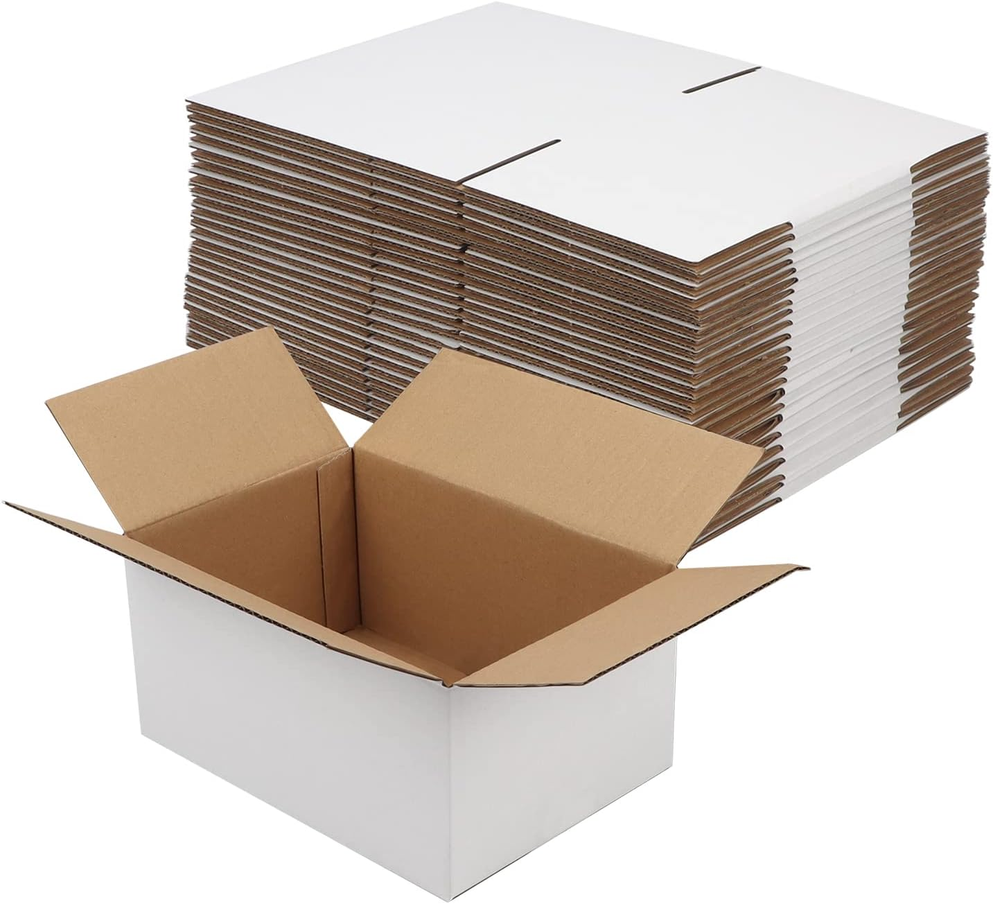 10X7X5 Inches Small White Shipping Boxes Set of 25, Sturdy Cardboard Boxes for Small Business for Packaging Mailing
