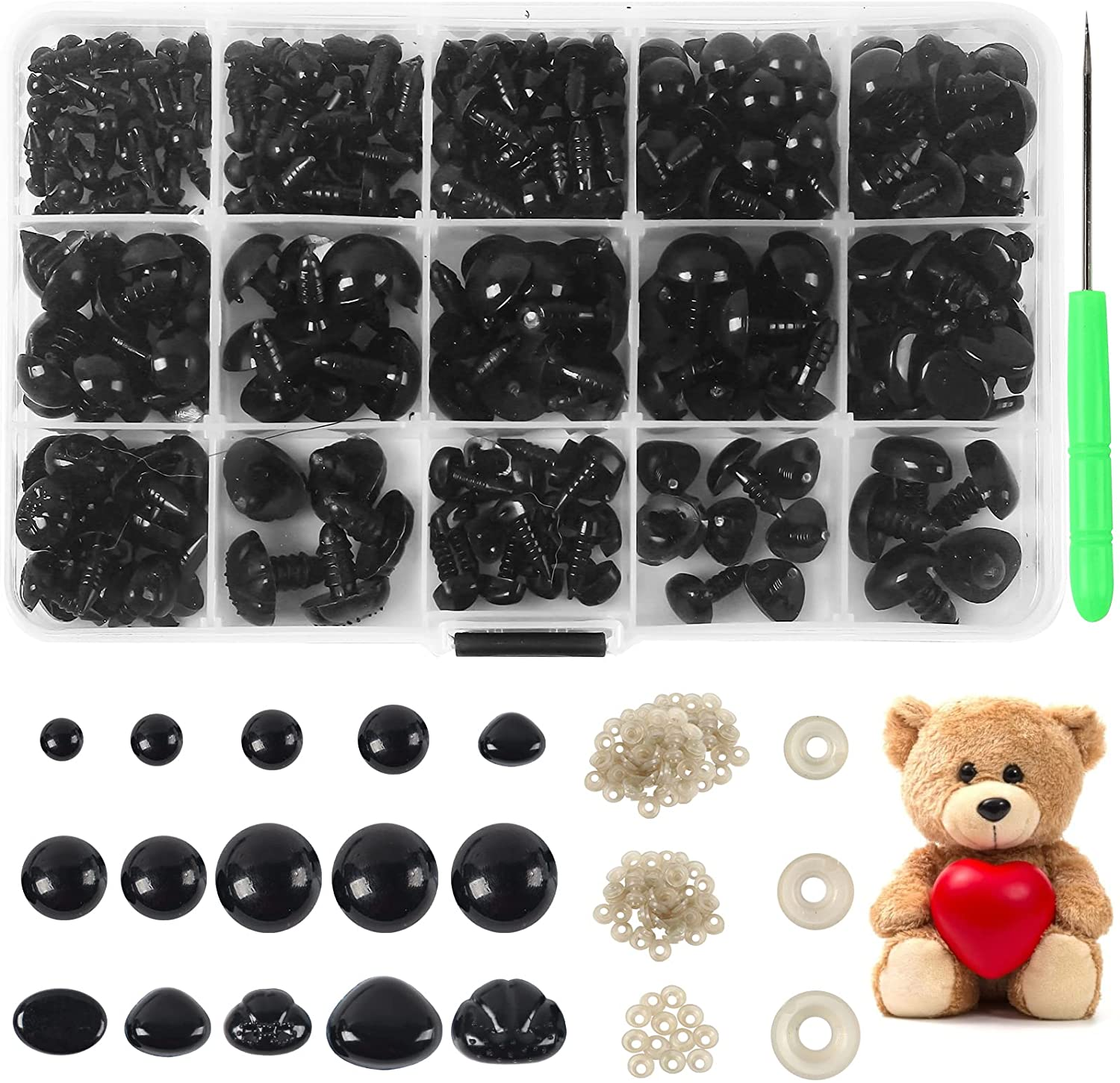 566 Safety Eyes and Noses Kit for Amigurumi, Crochet Toys, Stuffed Animals