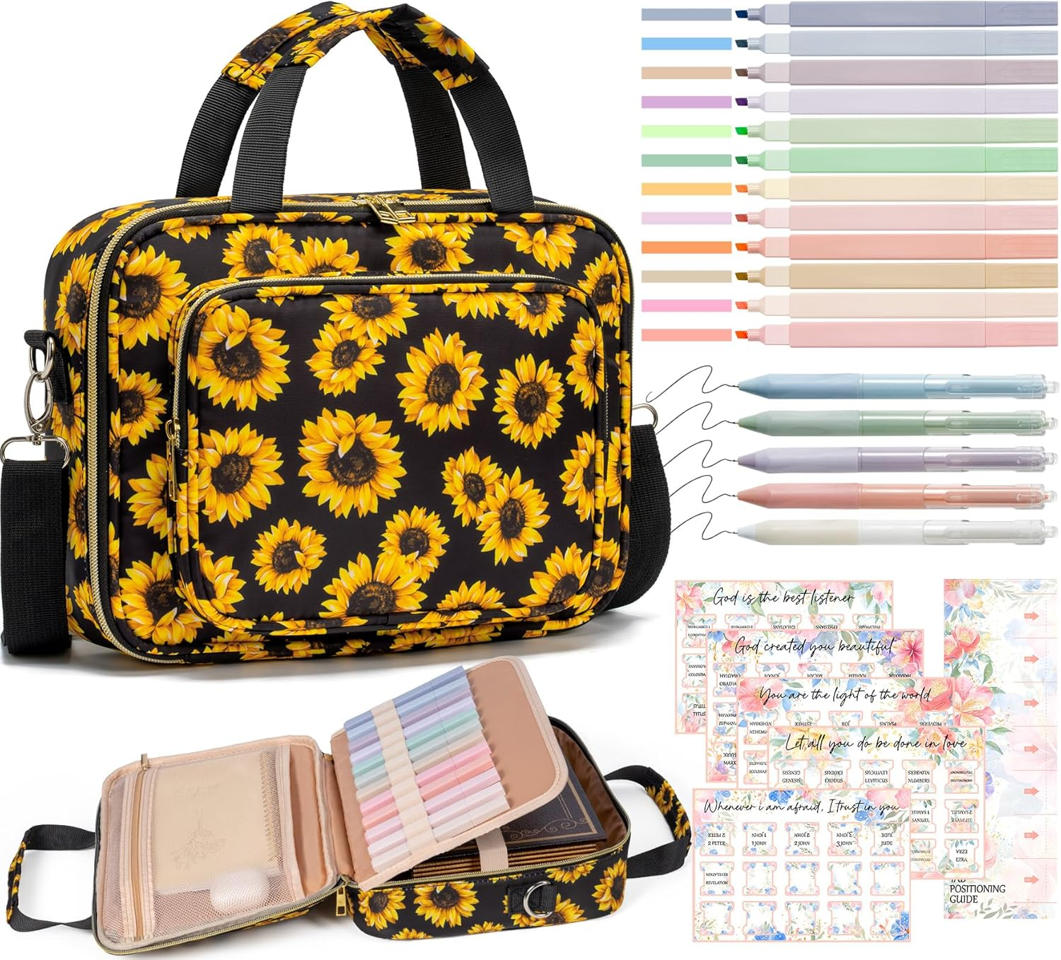 Bible Cover for Women Bible Case, Large Bible Bag W/Shoulder Strap, Bible Study