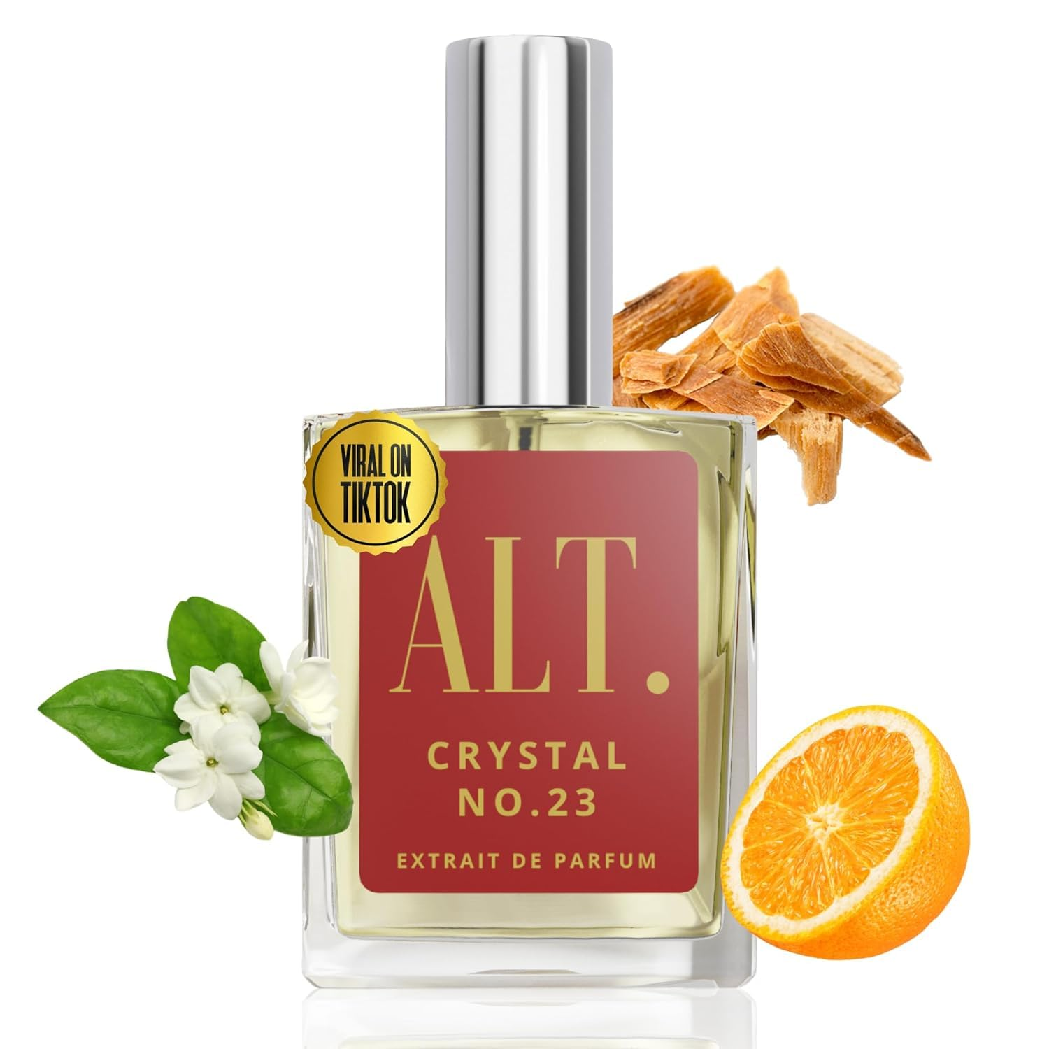 ALT. FRAGRANCES Crystal No. 23 – Inspired by Baccarat Rouge 540, Unisex Perfume, Extrait De Parfum, Long Lasting Perfume for Men & Women with Jasmine, Amberwood & Cedar Notes, 60Ml