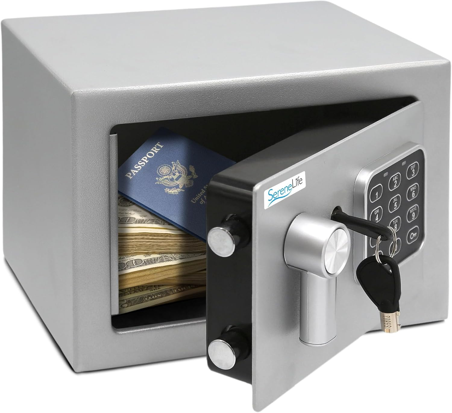 Heavy Duty 91 X 67Electronic Safe Box  Digital Touch Pad Lockbox with Code 2 Keys | Small Safe Box for Home/Office Secure Cash, Jewelry, Firearms | Wall/Floor Mountable
