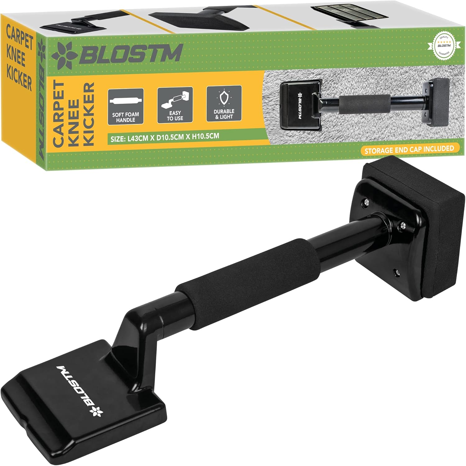 BLOSTM Carpet Stretcher Knee Kicker - Zero Wrinkles Carpet Knee Kicker Designed as Carpet Bolster Tool for All Carpet Types, Professional Grade Carpet Kicker with Soft Handle - Essential Carpet Tools