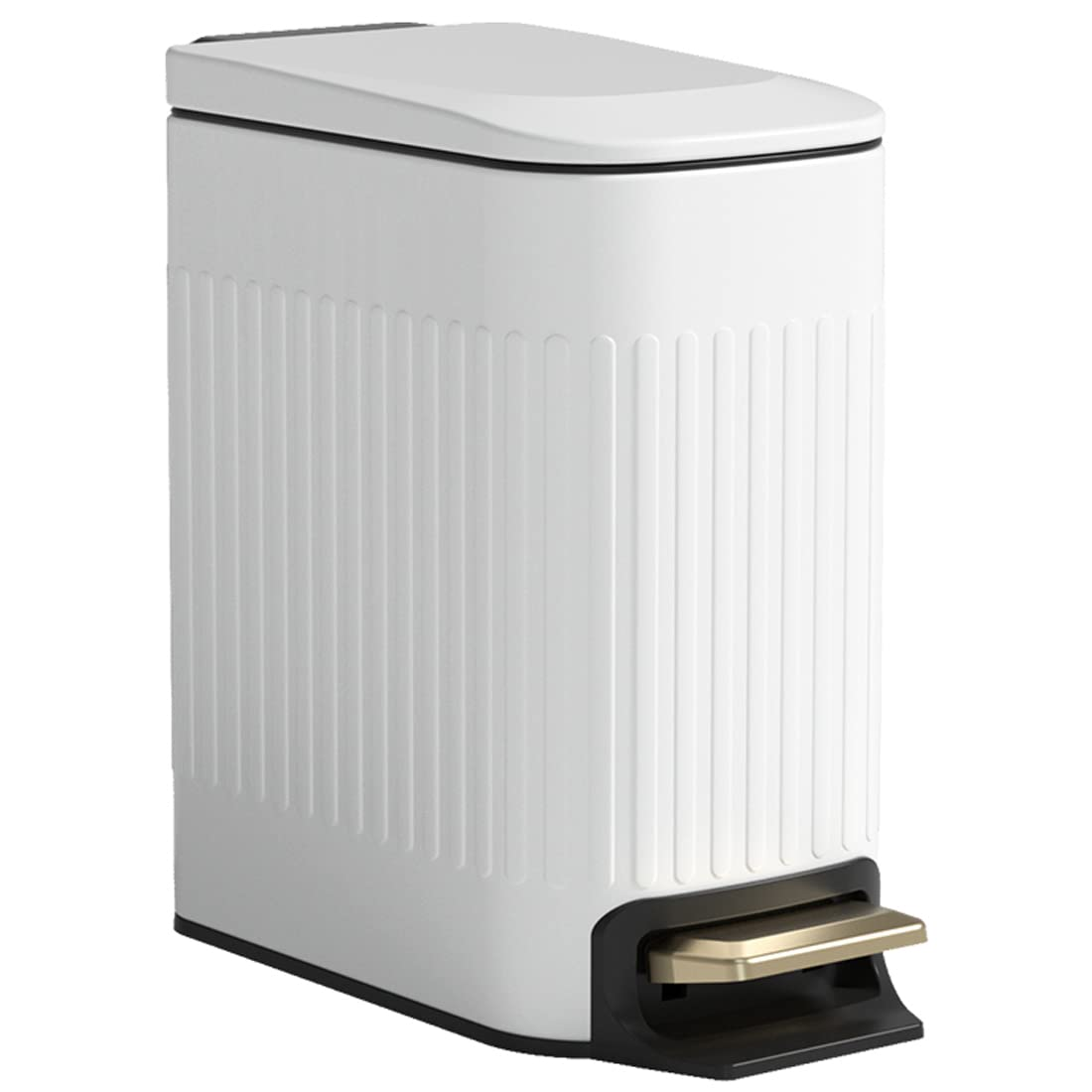 Small Bathroom Trash Can with Lid Soft Close, 6 Liter Pedal Bin, Stainless St... - Picture 2 of 14