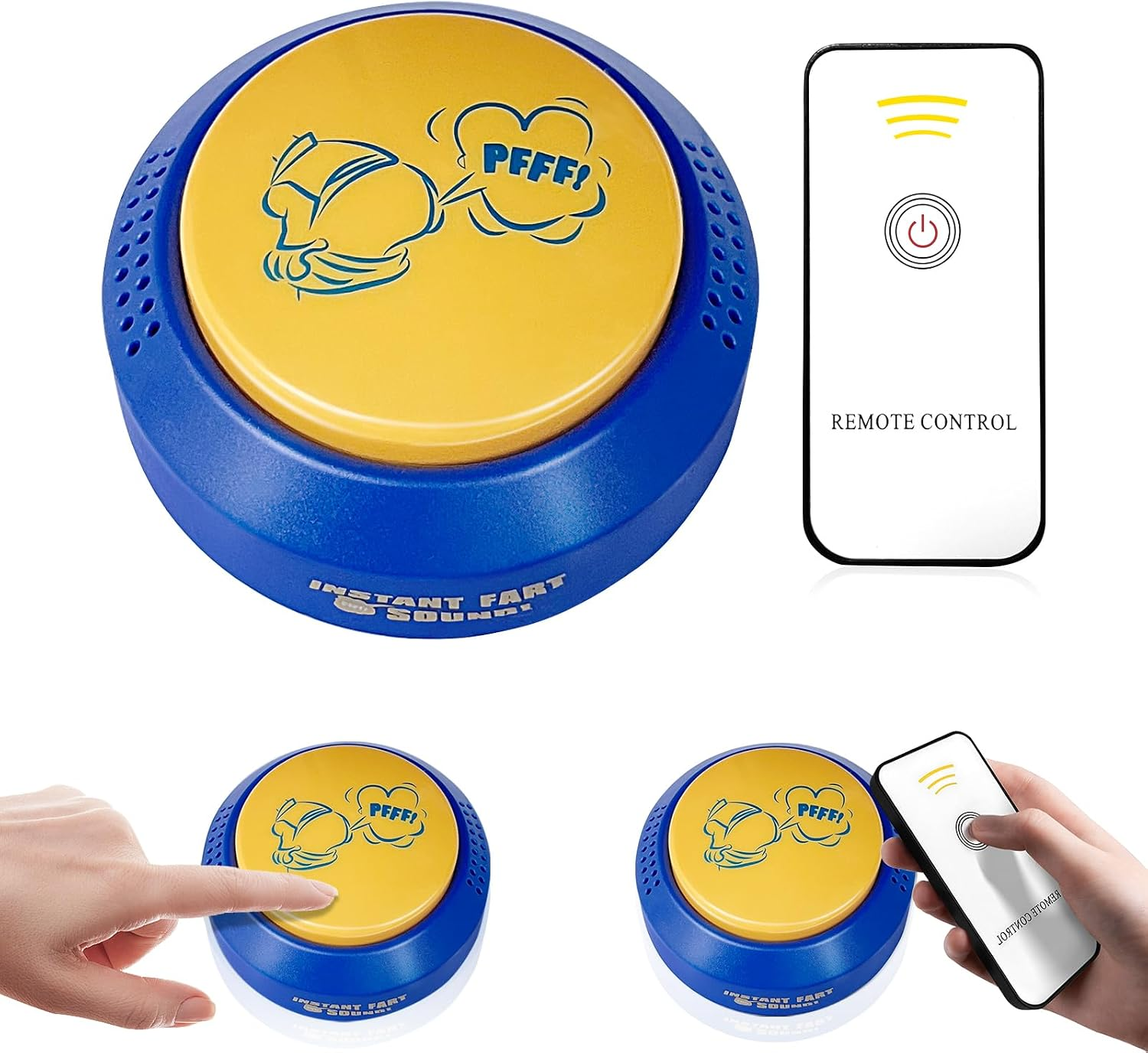 Fart Sound Prank Machine, Plays 30 Funny Realistic Sounds, Button-Activated Prank Toy for Games, Office Humor
