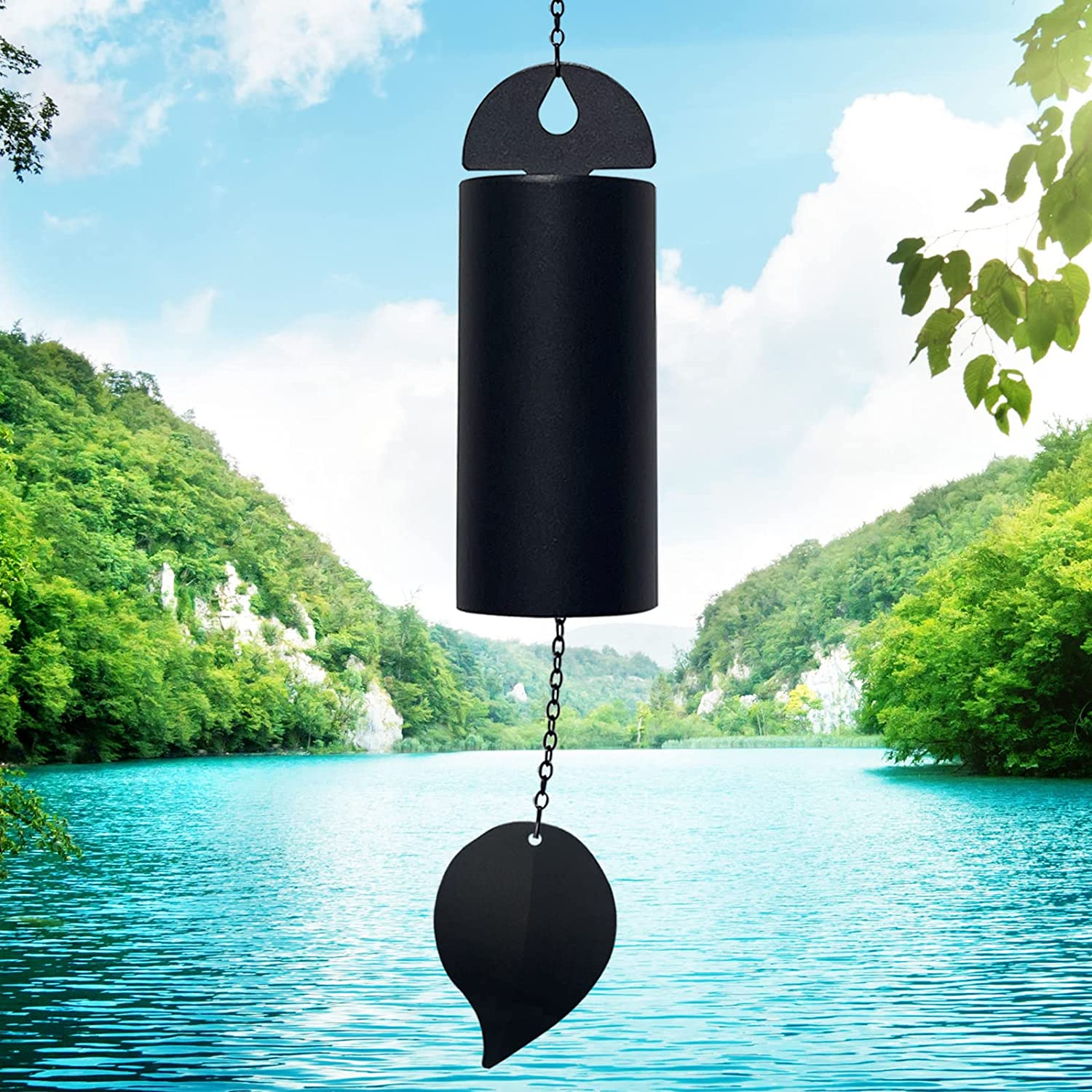 Deep Resonance Serenity Bell Large Wind Chimes for outside Deep Tone Garden Bells Wind Chimes 528 Hz Low Pitch Wind Bell 30 Inch (Large)