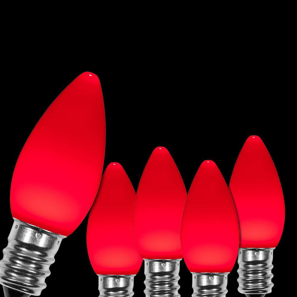 Opticore C7 LED Red Smooth/Opaque Shatter-Resistant Christmas Light Bulbs (25-Pack)