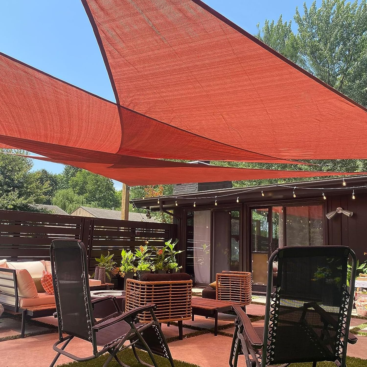 16' X 16' X 16' Triangle Sun Shade Sail Canopy Sunshade for Outdoor Patio Garden