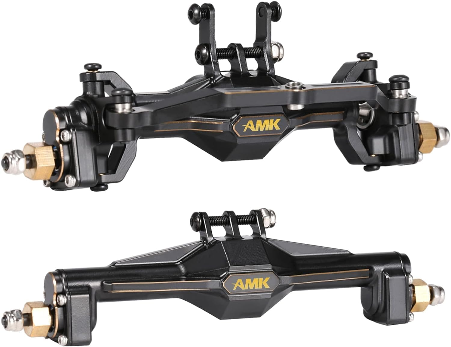 AMK TRX4M Brass Portal Axle Upgrade Kit Complete Set, Front Axles and Rear Axles with 7Mm Hex Wheel Hubs and 4Mm Adapters for 1/18 RC Crawlers TRX4M Upgrades, Bronc, Defend K10