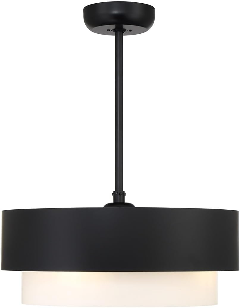 Diana Fandelier Mid-Century Chandelier Ceiling Fan, Matte Black