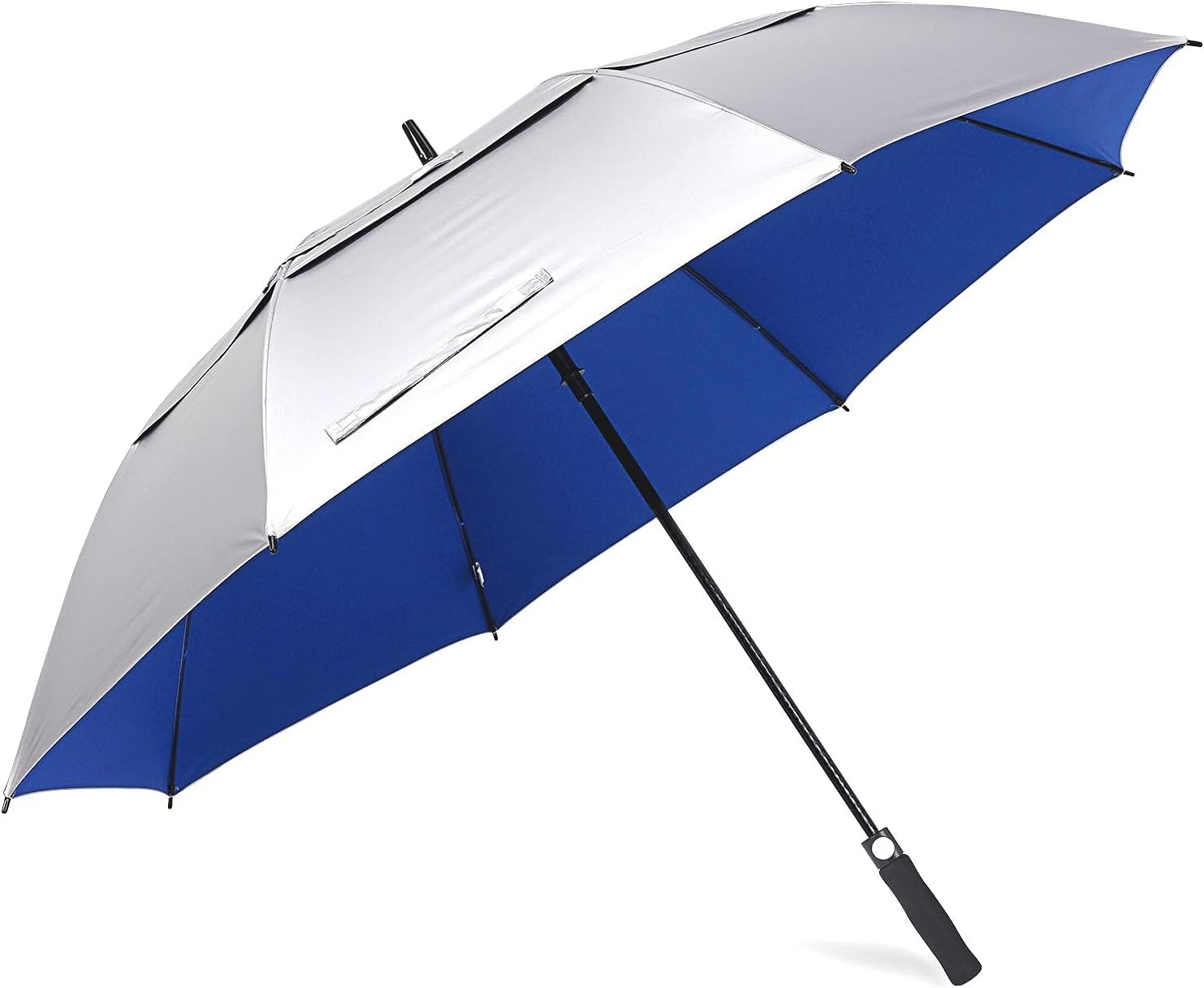 68 Inch Golf Umbrella Extra Large UV Protection Auto Open Double Canopy Vented Windproof Blue