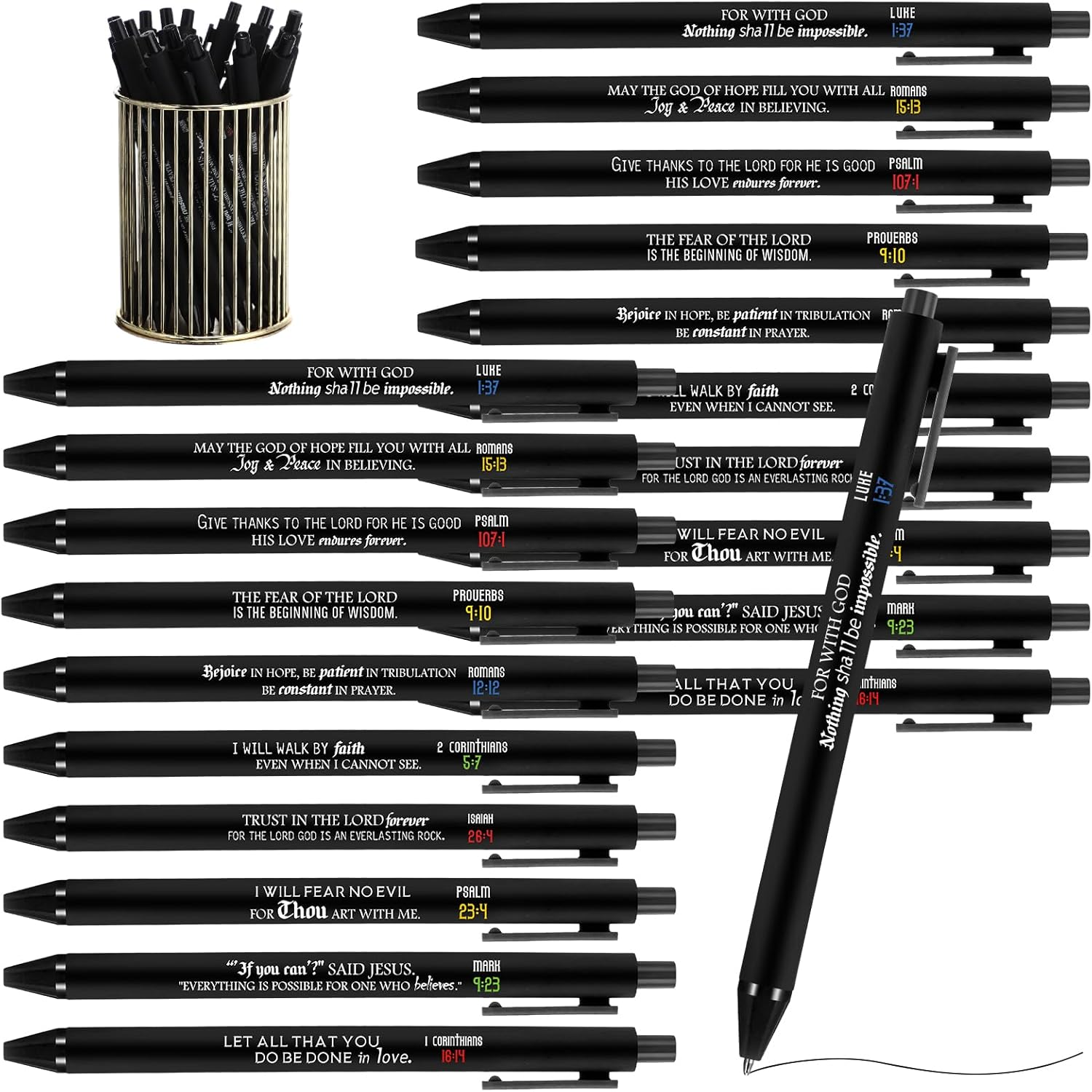 50 Pcs Christian Gifts Bible Verse Pens Bulk Church Gift Religious Scripture New