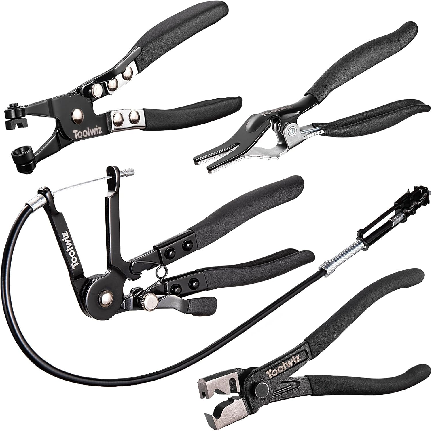 4 Pcs Hose Clamp Pliers, Spring Coolant Radiator Hose Clamp Pliers Automotive Tools, Includes 27