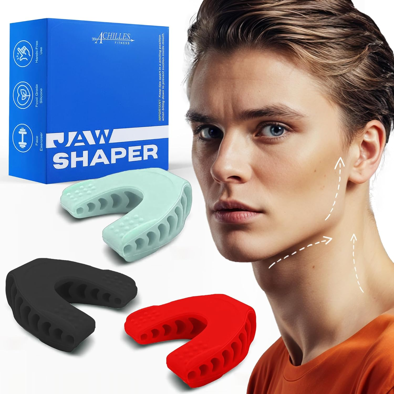 Achilles Fitness Double Chin Reducer Jaw Exerciser – Jawline Sculptor and Face 