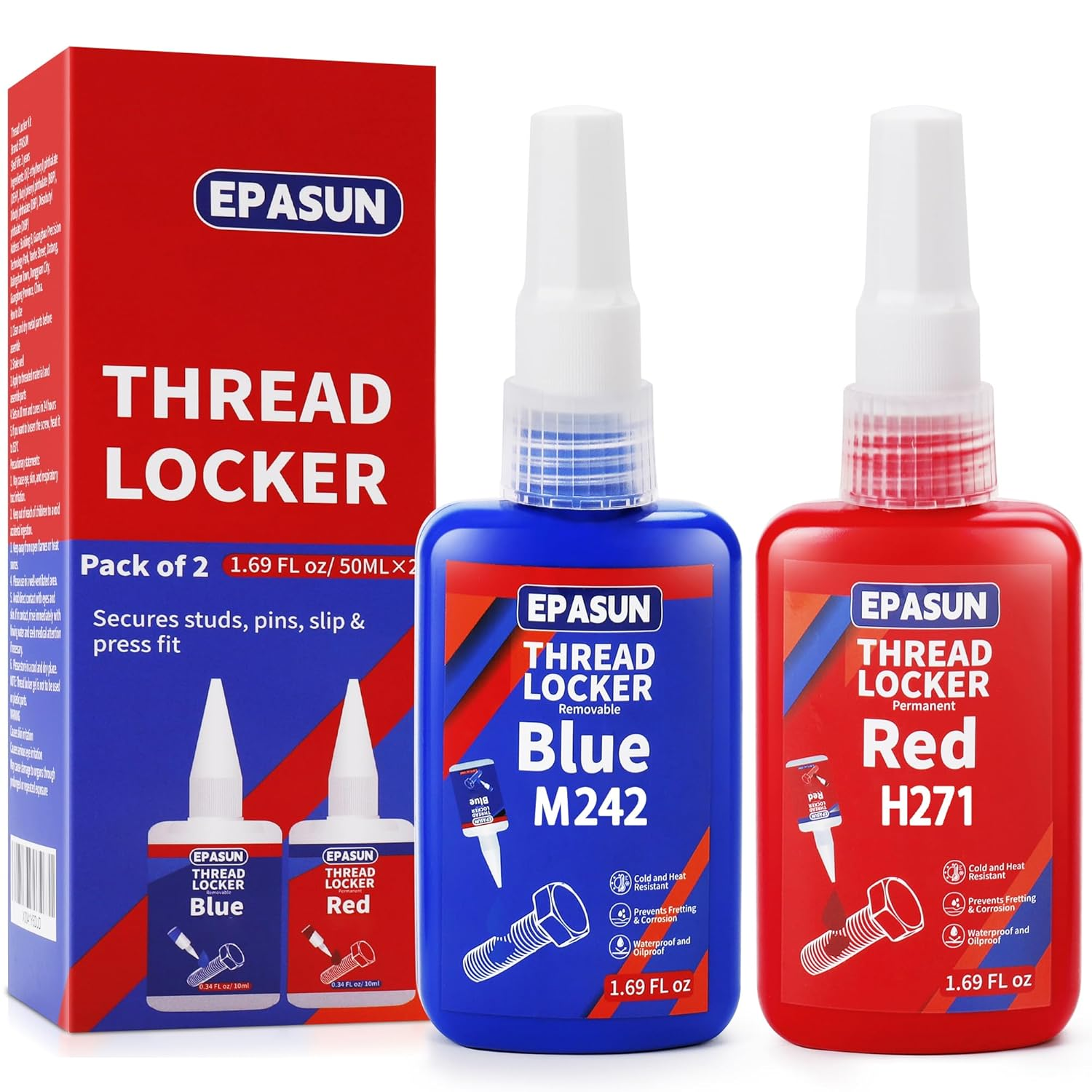 ThreadLocker 242 and 271, Thread Lock Medium and High Strength Lock Tight & Seal