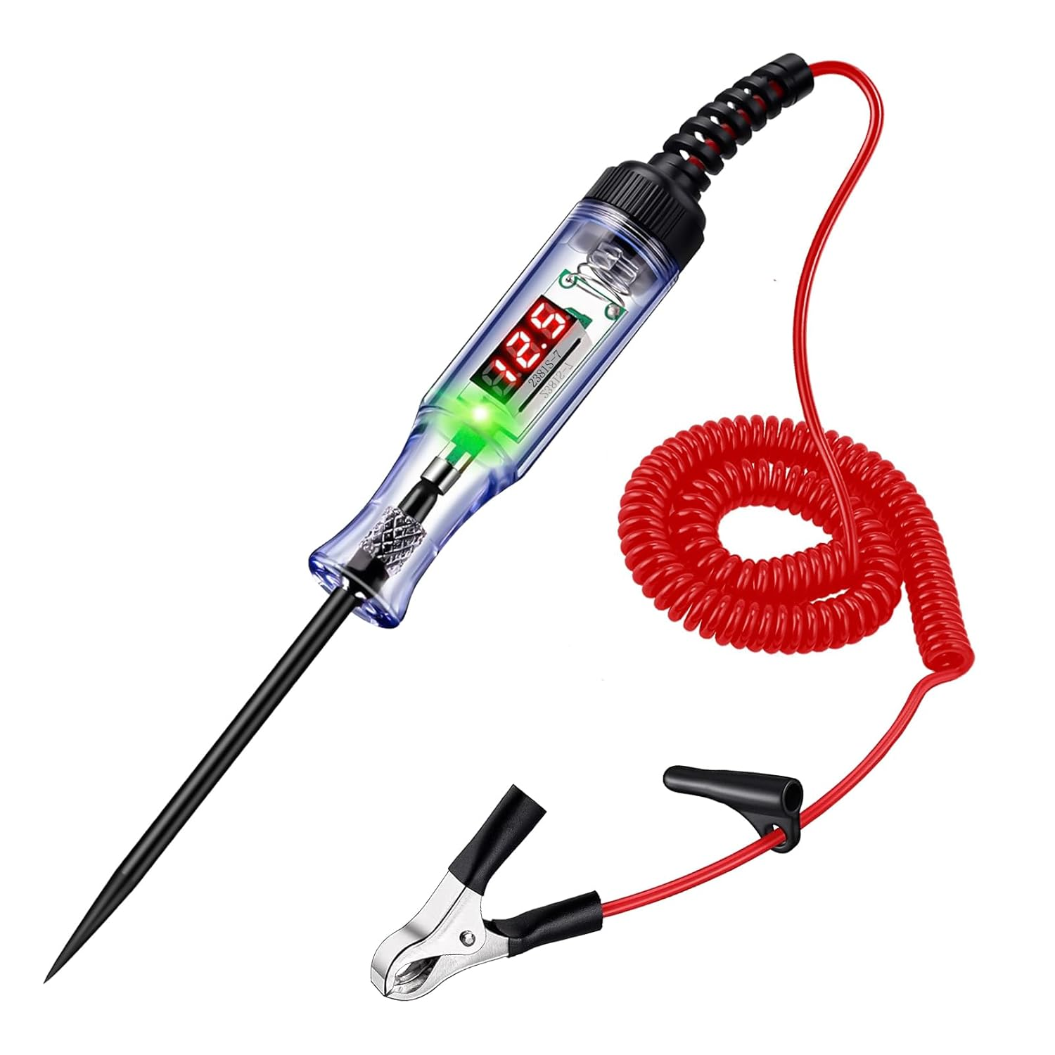 Automotive Test Light with 3-120V LED DC Digital Voltage Display, Circuit Tester Automotive with Dual Color Polarity Indicator, Electrical Test Pen with Sharp Hard Steel Probe for Car RV Fuse