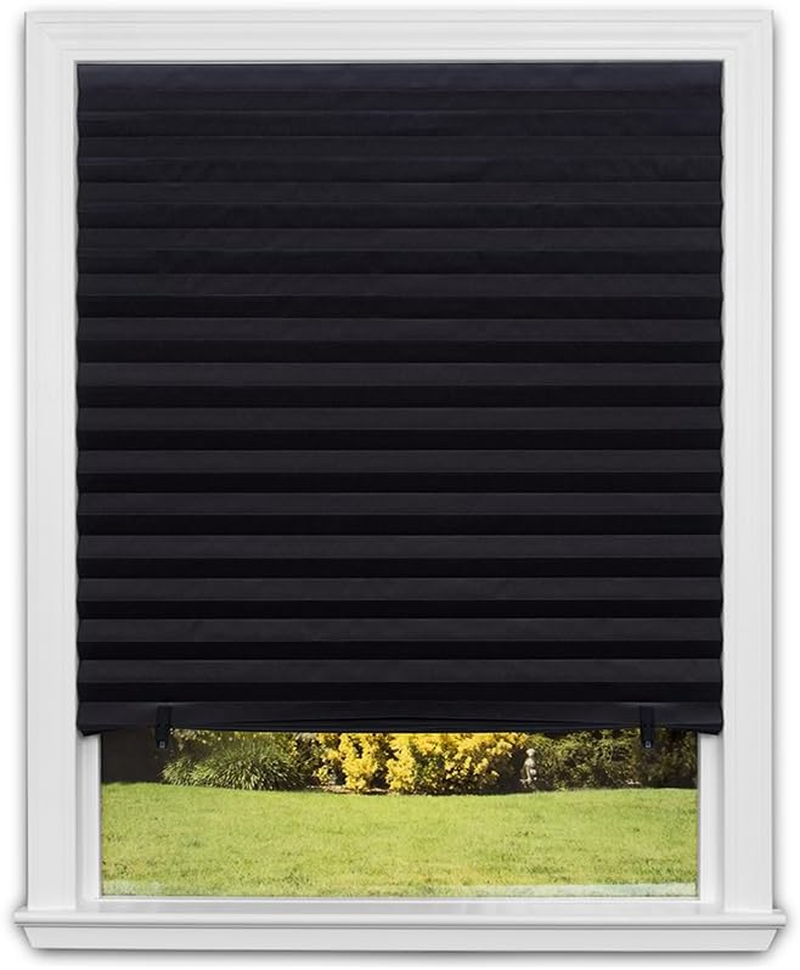 Redi Shade No Tools Original Blackout Pleated Paper Shade Black, 36