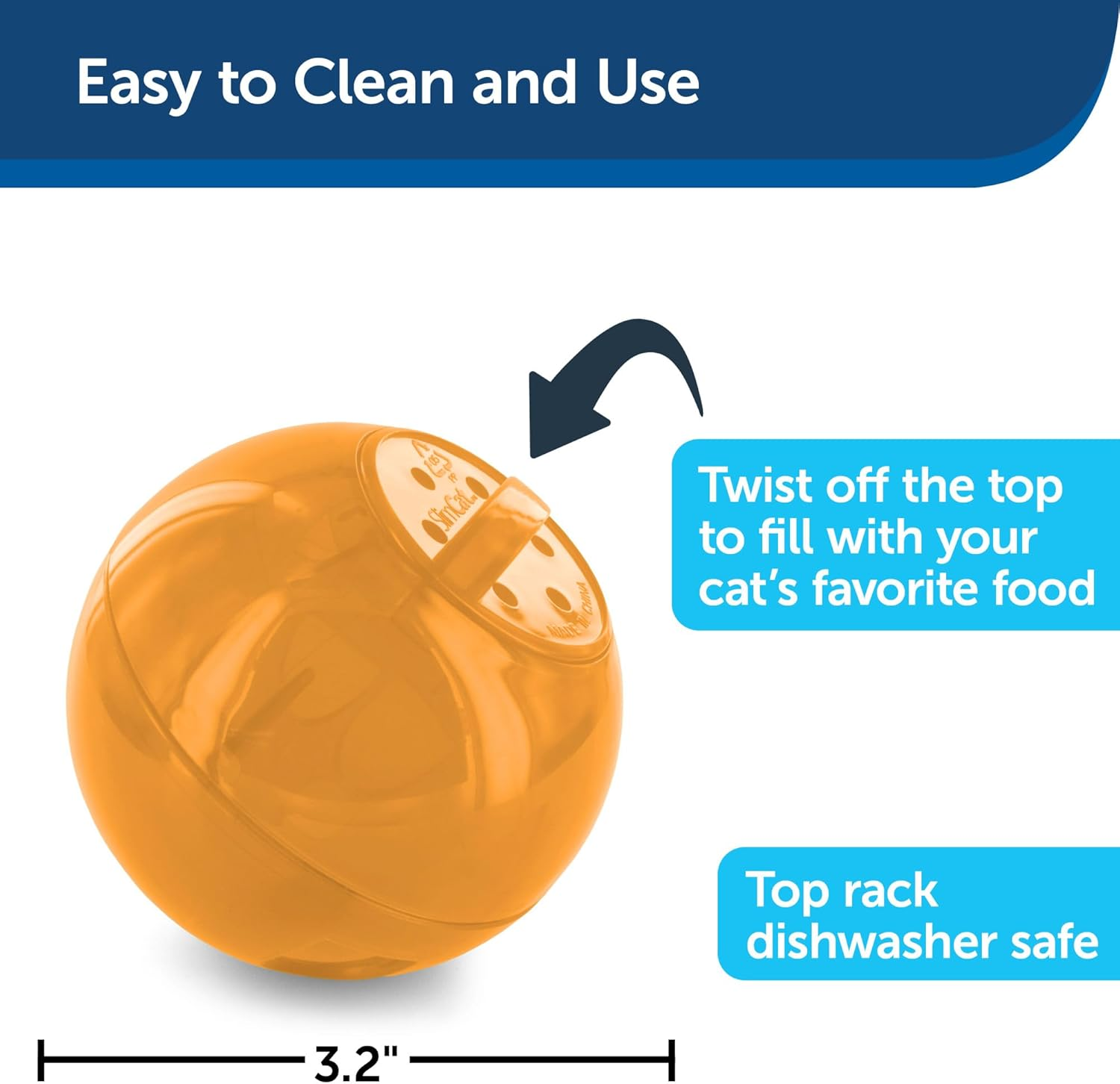 PetSafe SlimCat Meal-Dispensing Cat Toy, Great for Food or Treats,All Breed S... - Picture 4 of 15