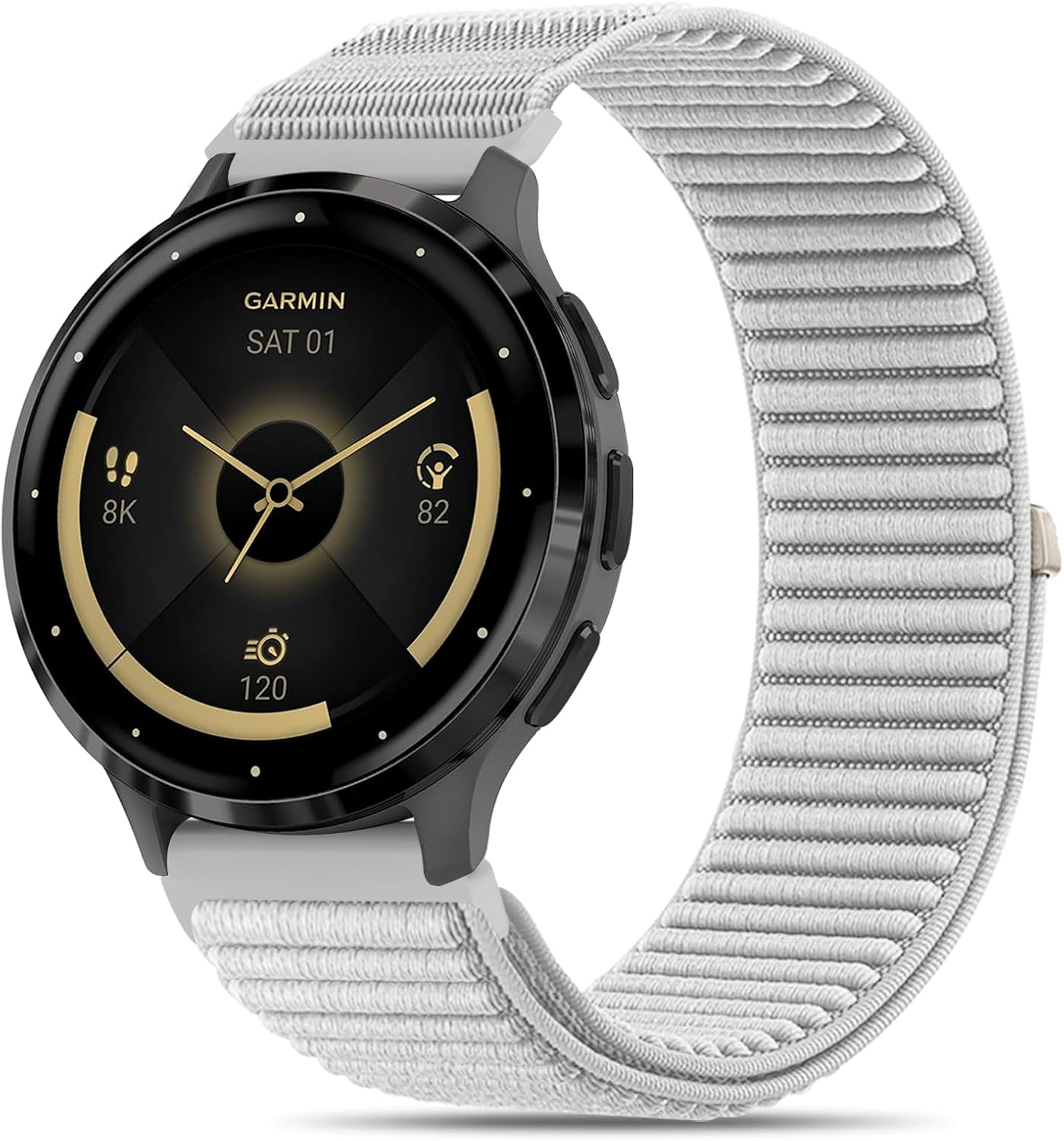 18Mm Hook and Loop Nylon Compatible with Garmin Venu 3S Watch Band/Venu 4 41Mm/Venu 2S/Vivoactive 4S /Vivomove 3S/Forerunner 265S/Forerunner 255S, Quick Release Sport Strap for Women Men