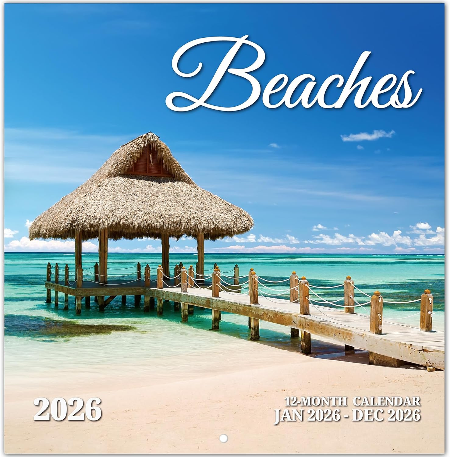 2026 Calendar, Beach Monthly Wall Calendar 2026 Runs from Nov 2025 – Dec 2026, Hanging Wall Calendar, 11.6