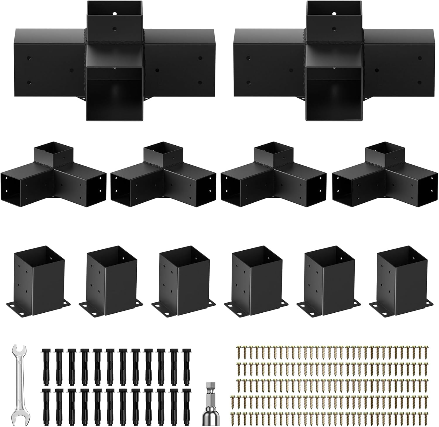Pergola Kit, Heavy Duty Pergola Brackets for 4"X 4" (Actual 3.5" X 3.5")