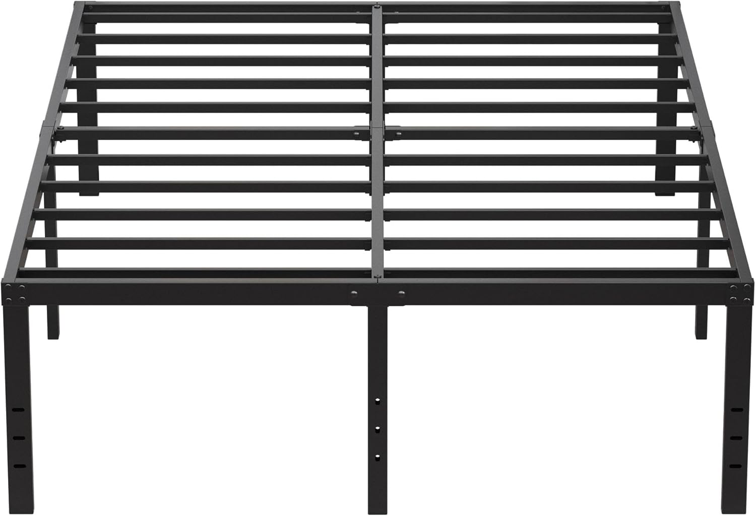 20 Inch Tall Full Size Bed Frame with Large Storage Space, Easy Assembly Heavy Duty Metal Platform No Box Spring Needed, Noise Free, Black