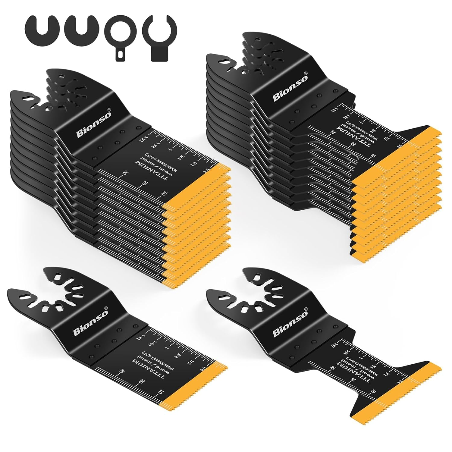 22PCS Titanium Oscillating Tool Blade Cuts Metal and Wood, Sharp and Durable Multitool Blades, Multi Tool Blades Kits, Oscillating Saw Blades Fit Dewalt Milwaukee Ryobi Makita Worx Rockwell Wen
