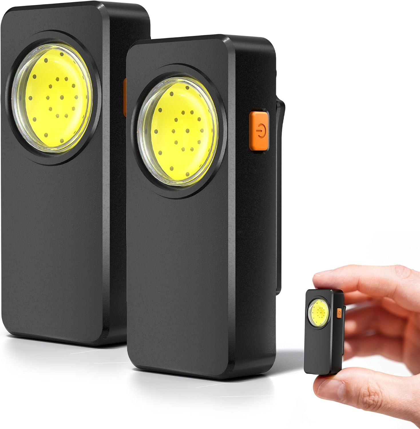 2Pack Rechargeable EDC Flashlight with 4 Lighting Modes, 600 Lumens Running Light for Runners, Clip on Flashlight, Pocket Flashlight for Running, Walking, Outdoor Activities and Emergency