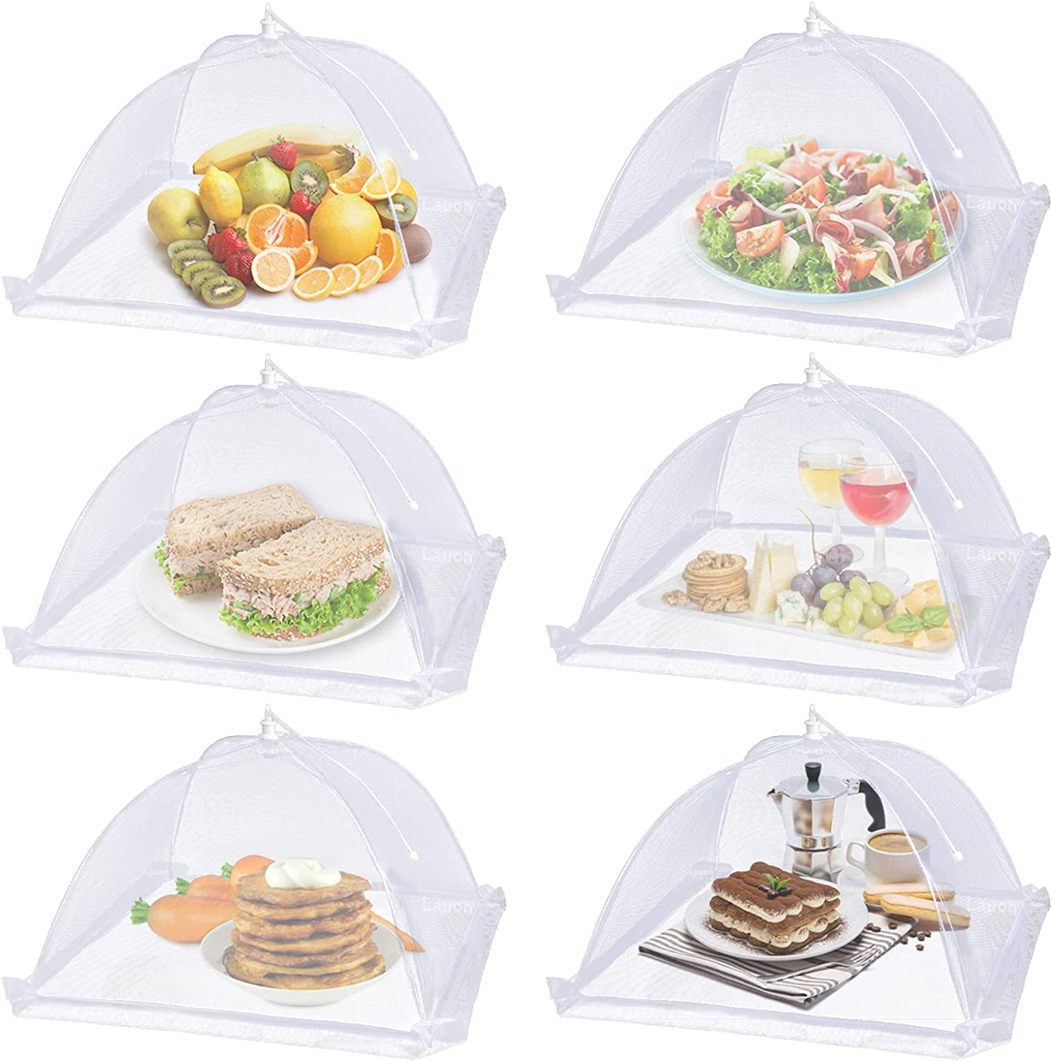 Large Food Cover,6 Pack Mesh Food Tent,17