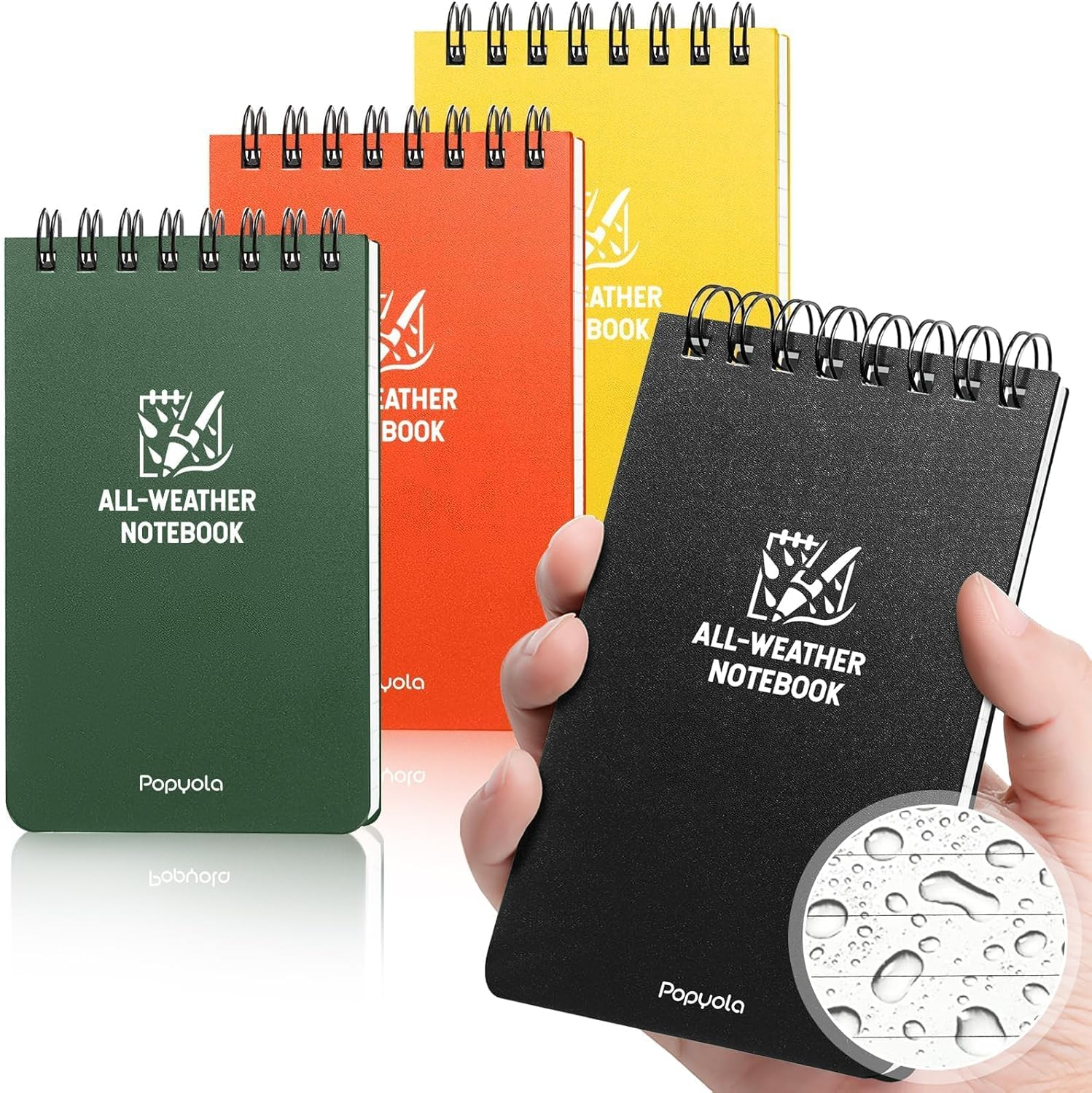 4 Pack Waterproof Notebook, 3
