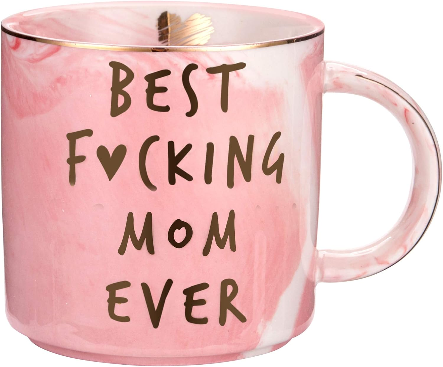 Mom Gifts, Christmas Gifts for Moms - Best Mom Ever - Funny Birthday Gift Ideas for Women, New Pregnancy Congratulations Presents for First Time Moms - Pink Marble Mug, 11.5Oz Coffee Cup