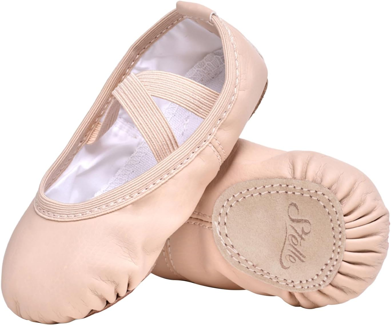 Zapatillas de ballet Stelle para niñas pequeñas, zapatillas de ballet de cuero suave