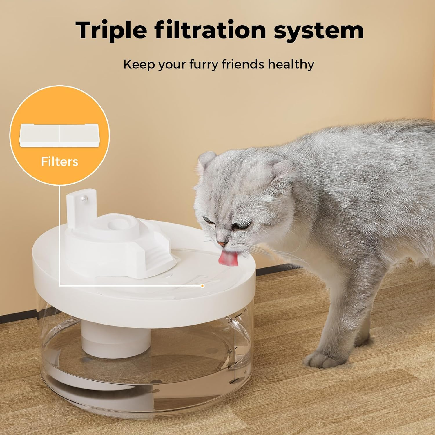 PaWz Smart Pet Water Fountain 2.2L for Cats Dogs, LED Automatic Cat Drinking ... - Picture 7 of 14