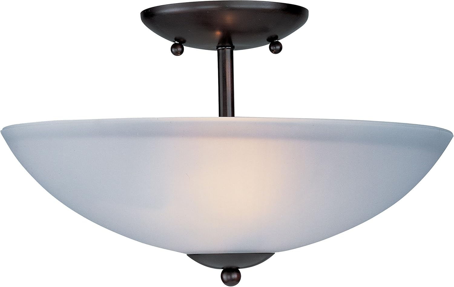 Logan 2-Light Semi Flush Mount - Oil Rubbed Bronze & Frosted Glass