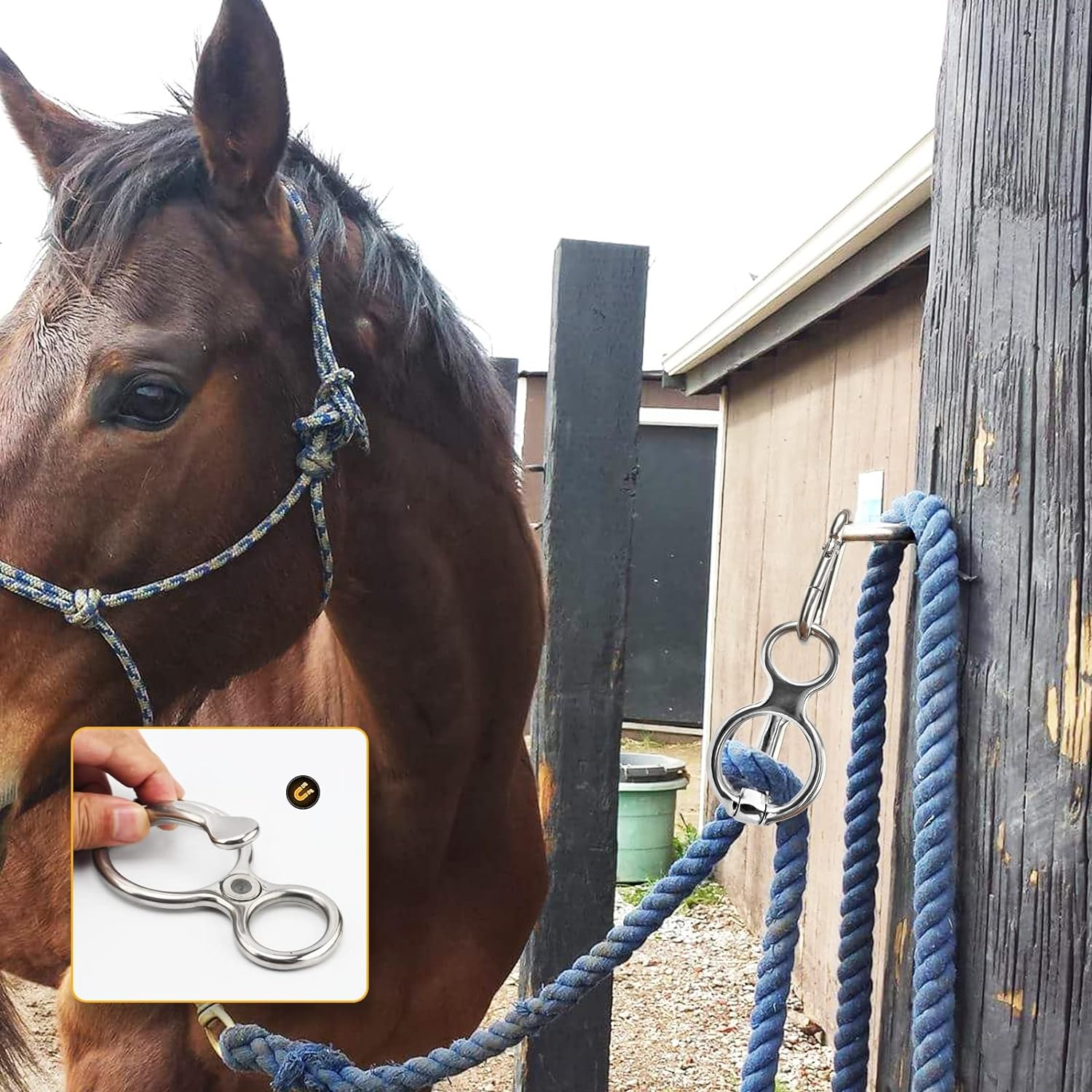 HDYEGY 2pcs Horse Tie Ring, Heavy Duty Stainless Steel Tie Ring Horse Trainin... - Picture 5 of 13