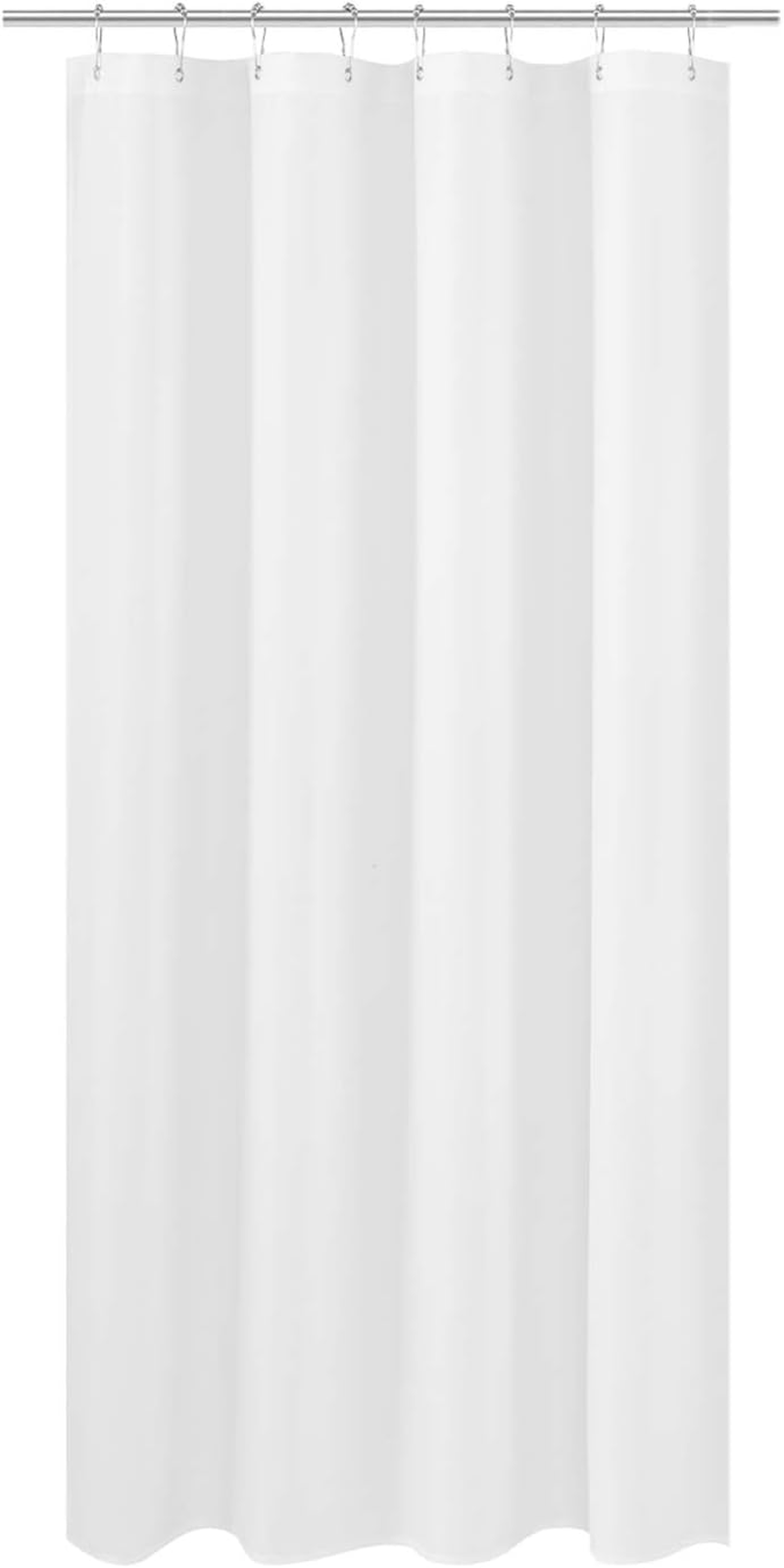 RV Shower Curtain Liner Fabric 47 X 64 Inches, Hotel Quality, Washable, Water Repellent, White Bathroom Curtains with Grommets, 47X64