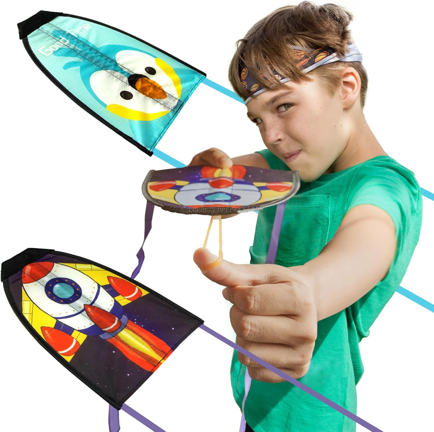 2 Pack Thumb Ejection Kite Toy - Kite Launcher Slingshot Catapult Kites for Boys Girls Kids & Teens, Mini Beach Kites Easy to Launch and Fun Outdoor Flying Experience