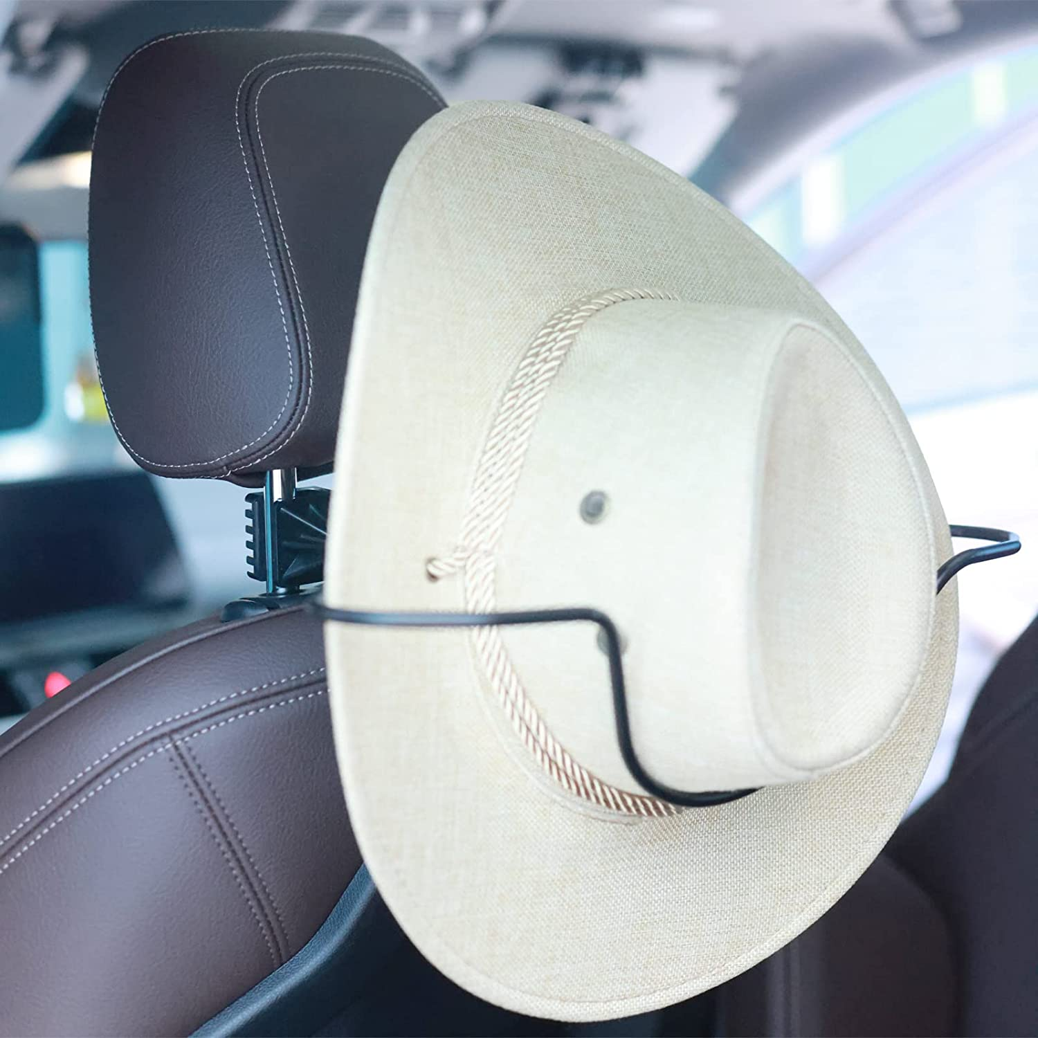 Cowboy Hat Holder for Truck, Car Hat Holder, Cowboy Hat Rack for Truck Suv Car Coat Hanger Hard Hat Holder for Truck Seat Car Accessories