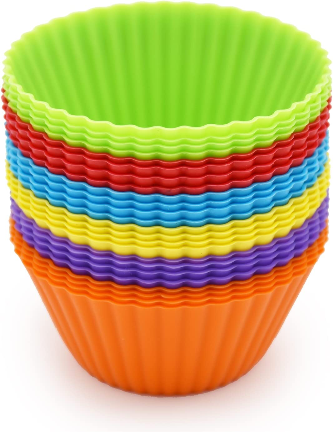 Silicone Cupcake Baking Cups 24 Pack, Reusable & Non-Stick Muffin Cupcake Liners