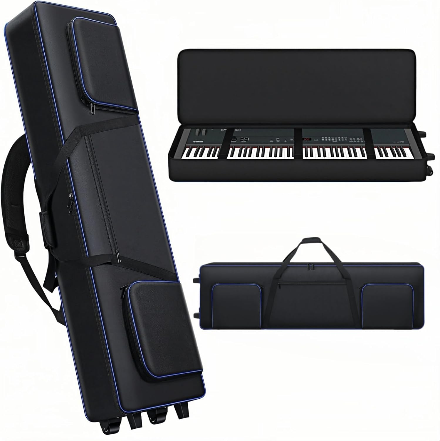 88 Key Keyboard Case Soft Gig Bag with Wheels (53