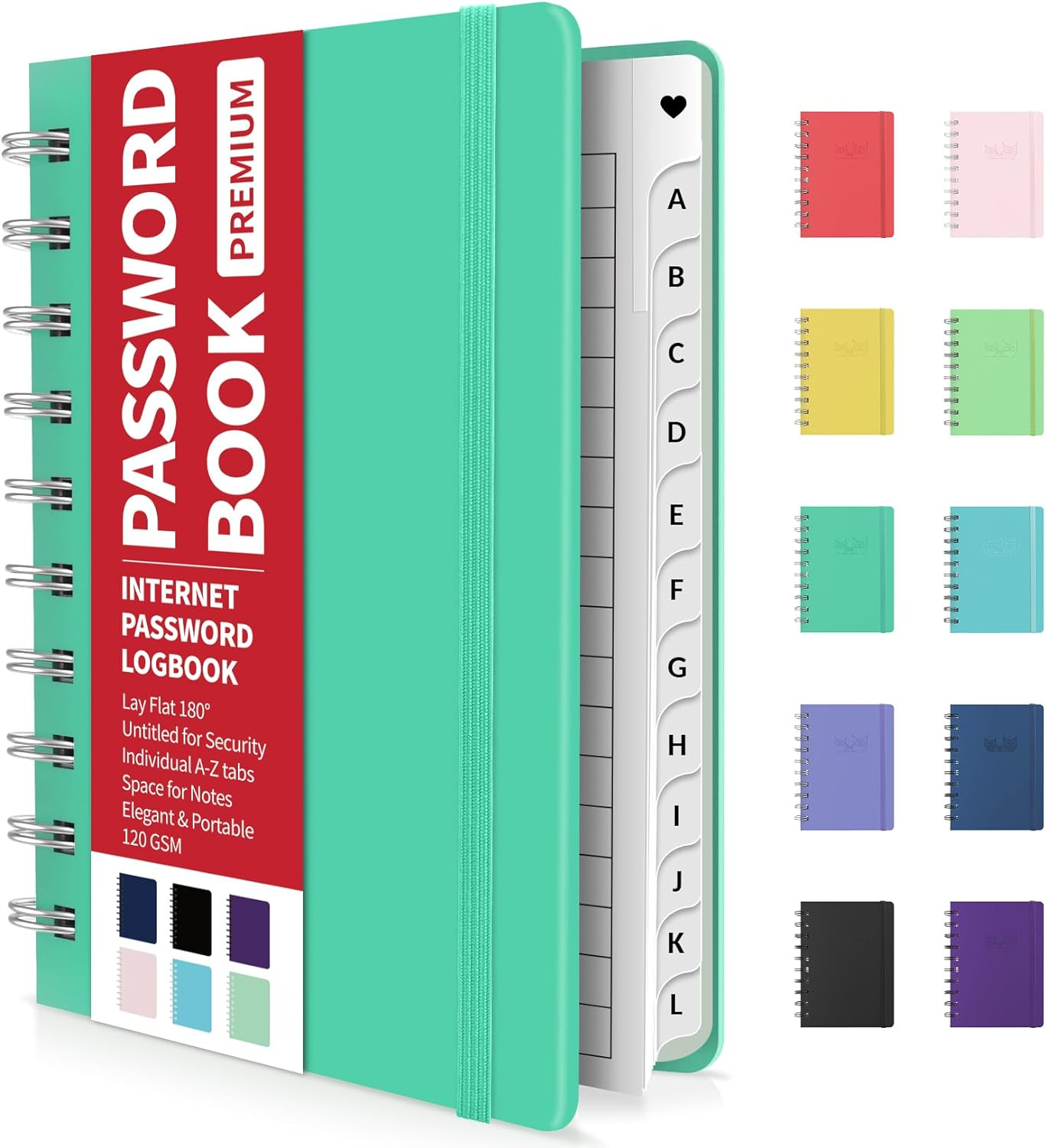 Forvencer Password Book with Individual Alphabetical Tabs, 4