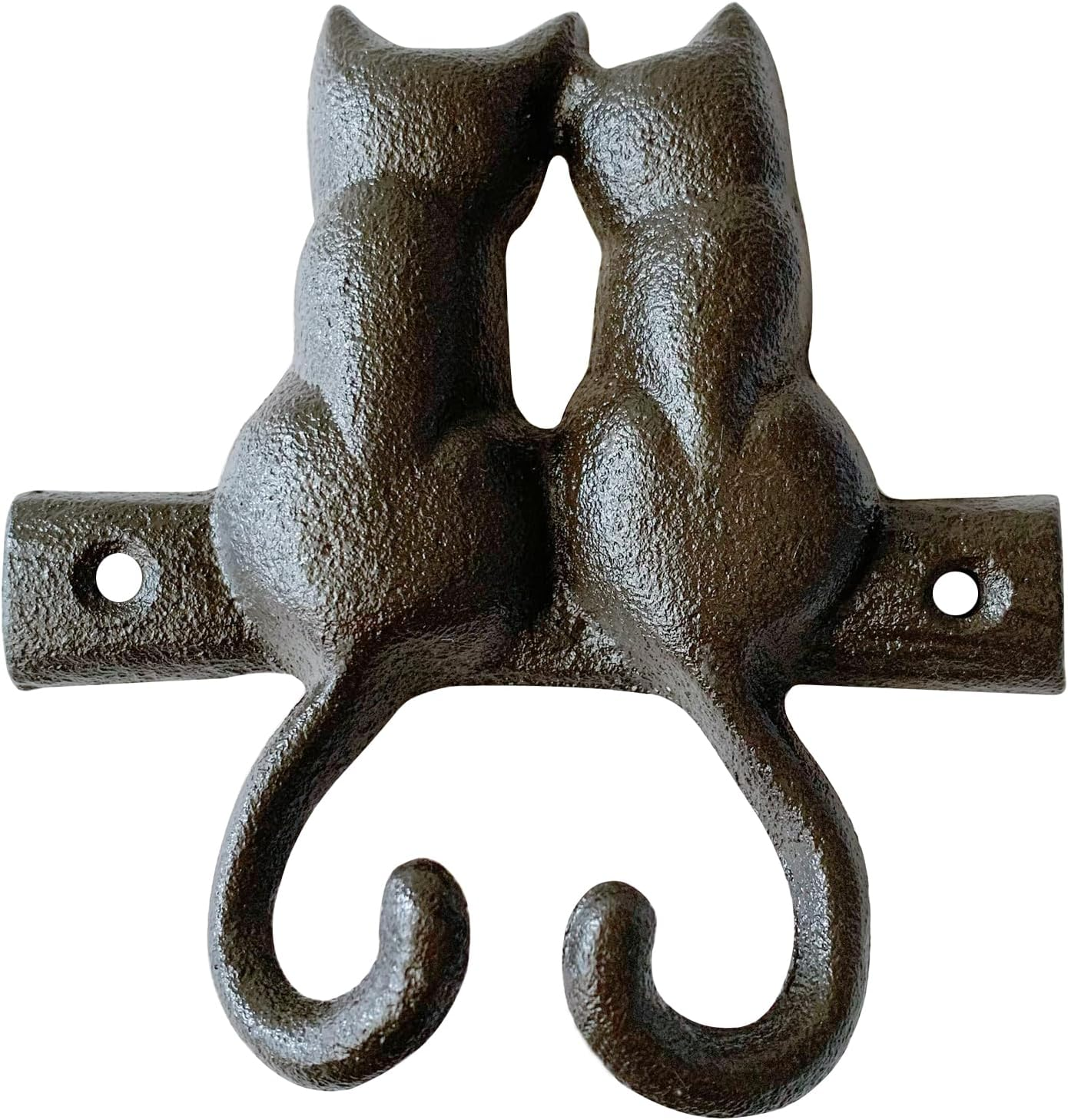 Rustic Cat-Shaped Decorative Wall Hook Rack Hangers for Hanging Clothes, Coats, Towels, Keys, and Hats, 1 Pack Antique Cast Iron Mounted Wall Hooks