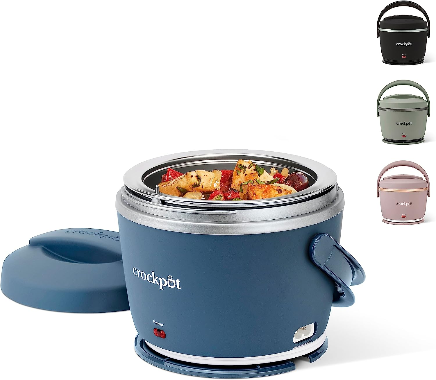 20 Ounce Electric Lunch Box Portable Food Warmer Faded Blue Perfect for Travel