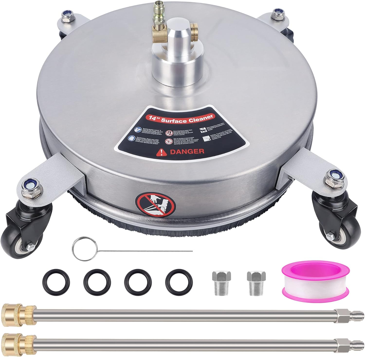Limpiador superficie presion 14 pulg acero ruedas varillas accesorio 4000 psi