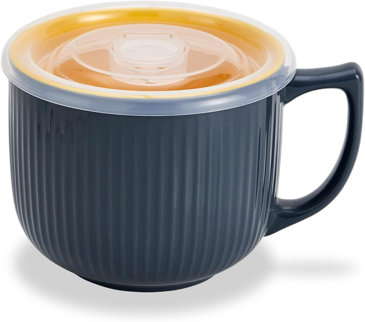 Hoilse Ceramic Soup Bowl with Handle, Large 950ml /32oz Soup Mug with lid, Ri... - Picture 13 of 14