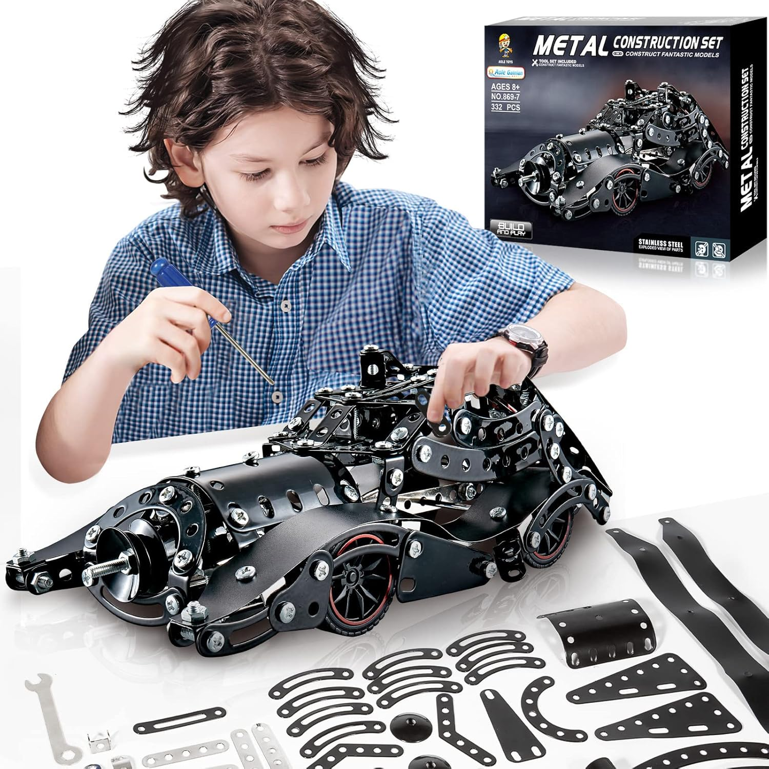 LILCRUIBAO Erector Sets for Boys Age 8 9 10 11 12-16 and Older, 332 Pcs Batman